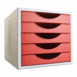 Archivo 2000 4005 RJ, 5 tiroir(s), Rouge, Plastique, Mat, A4, Monochromatique