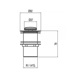 Bonde de lavabo sans trop‑plein ø 37 mm click‑clack - tres 13454070