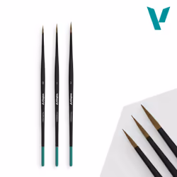 Vallejo B01991, Set de pinceaux, Brosse ronde, Cheveux naturels, 3 pièce(s)
