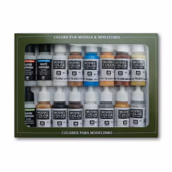 Vallejo 70102, 17 ml, Noir, Bleu, Marron, Or, Gris, Argent, Blanc, Mat, Bouteille