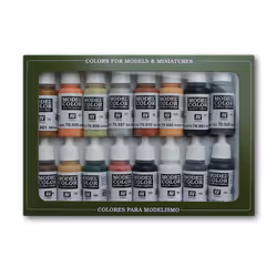 Vallejo 70.107, 17 ml, Noir, Vert, Gris, Orange, Rouge, Argent, Blanc, Jaune, Bouteille