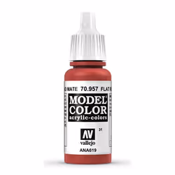Vallejo 70.957, 17 ml, Rouge, Mat, Bouteille