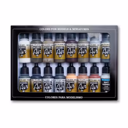 Vallejo 71.194, 17 ml, Noir, Marron, Chair, Vert, Gris, Teint, Blanc, Jaune, Bouteille