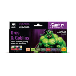 Vallejo 72.304 peinture acrylique 17 ml Chair, Vert, Violet, Rouge, Jaune Bouteille