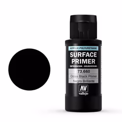 Vallejo 73.660, Apprêt de peinture de base, Métal, Polyvinyl chloride (PVC), Bois, Prêt à l'emploi, Noir, Gris, Finition bril ...