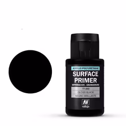 Vallejo 77.660, Apprêt de peinture de base, Métal, Polyvinyl chloride (PVC), Bois, Prêt à l'emploi, Noir, Gris, Finition bril ...