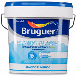 Peinture plastique intérieur blanc glacier mat 4l bruguer pour usage intérieur ideal protection et décoration parois, toits, ...