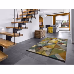 Tapis intérieur multicolore rectangulaire géométrique MATRIX