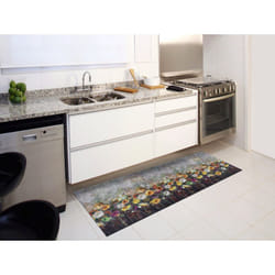 Tapis de cuisine multicolore rectangulaire dessins avec des fleurs RICCI