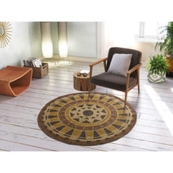 Tapis intérieur multicolore rond ethnique TONGA