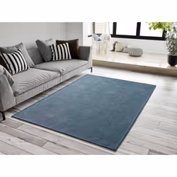Tapis intérieur bleu rectangulaire uni HARRIS