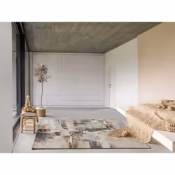 Tapis intérieur beige rectangulaire abstrait AYDIN