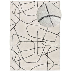 Tapis intérieur blanc rectangulaire géométrique BLANCHE