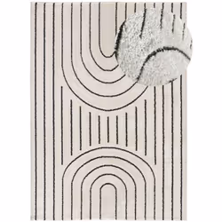 Tapis intérieur blanc rectangulaire géométrique BLANCHE