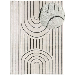 Tapis intérieur blanc rectangulaire géométrique BLANCHE