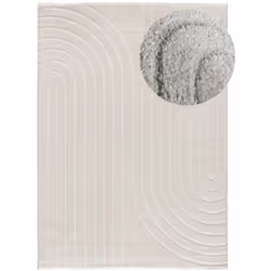Tapis intérieur blanc rectangulaire géométrique BLANCHE