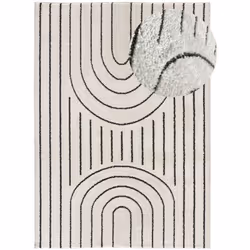 Tapis intérieur blanc rectangulaire géométrique BLANCHE