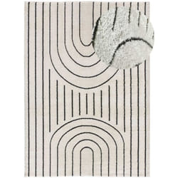Tapis intérieur blanc rectangulaire géométrique BLANCHE