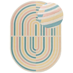 Tapis extérieur multicolore ovale géométrique MANILA