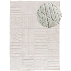 Tapis intérieur blanc rectangulaire géométrique BLANCHE