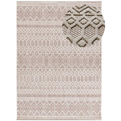 Tapis intérieur beige rectangulaire ethnique avec relief ELEMENT
