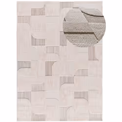 Tapis intérieur beige rectangulaire géometrique avec relief ELEMENT