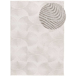 Tapis intérieur crème rectangulaire géometrique avec relief ESTILO