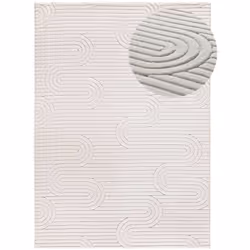 Tapis intérieur crème rectangulaire géometrique avec relief ESTILO