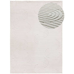 Tapis intérieur crème rectangulaire géometrique avec relief ESTILO