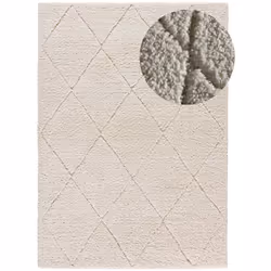 Tapis intérieur blanc rectangulaire shaggy ATESA