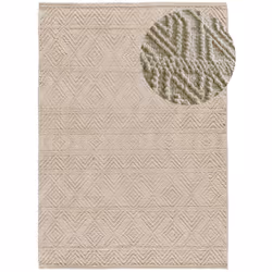 Tapis intérieur crème rectangulaire ethnique avec relief PAMUK