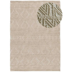 Tapis intérieur crème rectangulaire ethnique avec relief PAMUK