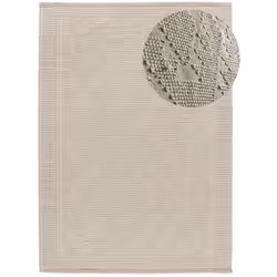 Tapis intérieur crème rectangulaire ethnique avec relief PAMUK