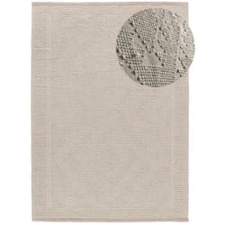 Tapis intérieur crème rectangulaire ethnique avec relief PAMUK