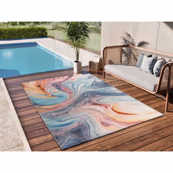 Tapis extérieur multicolore rectangulaire abstrait SAMARA