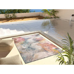 Tapis extérieur multicolore rectangulaire abstrait SAMARA