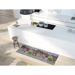 Tapis de cuisine gris rectangulaire dessins cactus SPRINTY
