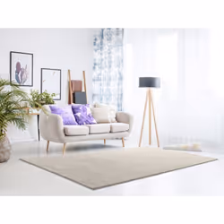 Tapis intérieur lavable antidérapant blanc rectangulaire uni LOFT