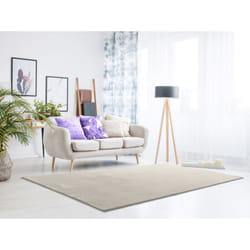 Tapis intérieur lavable antidérapant blanc rectangulaire uni LOFT