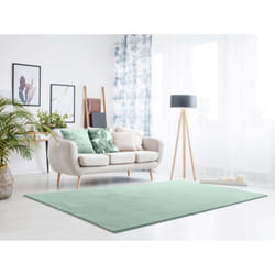 Tapis intérieur lavable antidérapant vert rectangulaire uni LOFT
