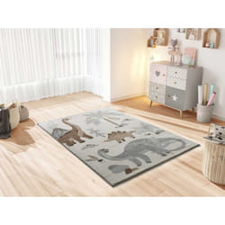 Tapis intérieur blanc rectangulaire enfant dinasaures BEATS