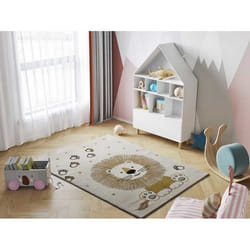 Tapis intérieur blanc rectangulaire enfant lion BEATS