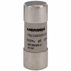 fusible cylindrique - 22 x 58 - gg - 125a - sans indicateur - 500v - boite de 10 - mersen j219773