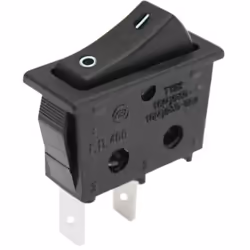 Interrupteur unipolaire ON-OFF Faston 16A/250V Electro DH Couleur Noir 11.400.I/N Caractéristiques : - Interrupteur unipolair ...