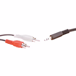Connexion audio injectée. 2 hommes RCA à Jack macho 3,5 mm stéréo. Caractéristiques Longueur du câble 2 m