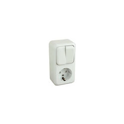 Electro Dh - Base Schuko avec double interrupteur blanc 36.470/BDC/B 8430552107018