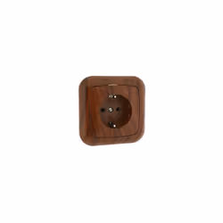 Socle de prise Schuko Prise encastrée Couleur bois Couleur du bois Dimensions 80 × 80 × 12 mm Courant maximal 16 A/250 V