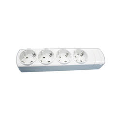 Electro Dh - Socle multiple à 4 prises, en polycarbonate sans câble, avec protection pour les enfants. 36.121/SC . 8430552128396