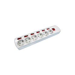 Base de 6 Prises 16A/250V avec interrupteurs Electro DH indépendants. Thermostable. 36.189 8430552130160