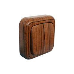 Electro Dh - Commutateur double surface 10A/250V couleur bois 36.480/DC/MD 8430552139958
